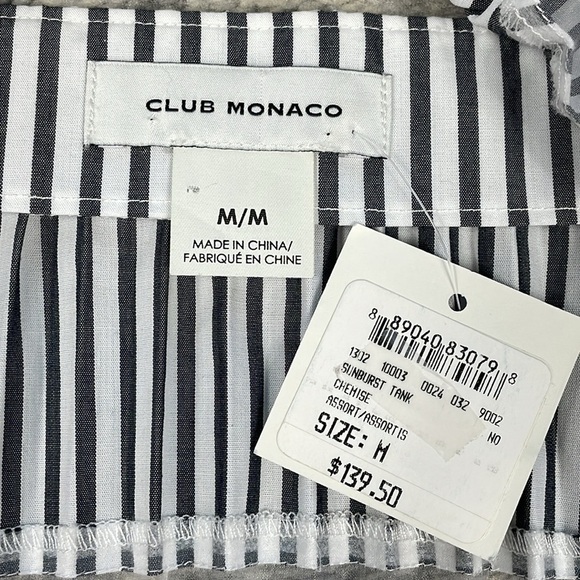 NWT Club Monaco Sunburst Tank Chemise Accordion Pleat Sheer Red White Gray M - Picture 8 of 15